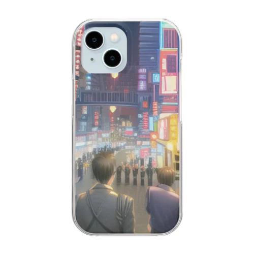 都会の夜 Clear Smartphone Case