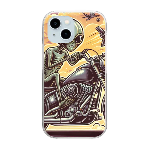 バイク宇宙人 Clear Smartphone Case