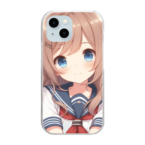 AIが作った可愛い制服の女の子 Clear Smartphone Case