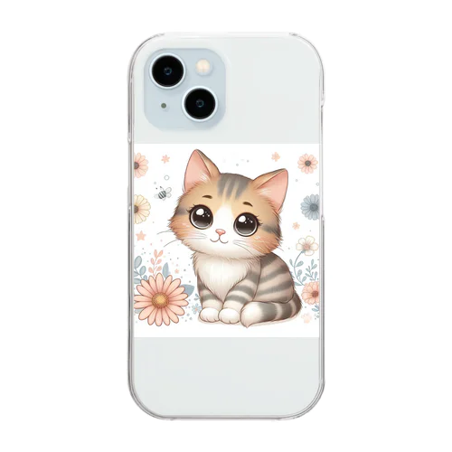 癒しと可愛さが溢れるネコちゃん Clear Smartphone Case