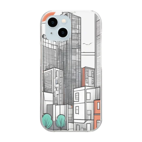 都市の雰囲気やストリートアートスタイルを反映させたデザイン Clear Smartphone Case