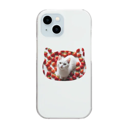 いちごねこ Clear Smartphone Case