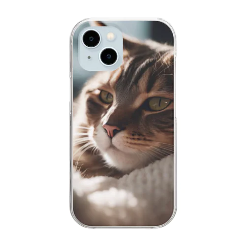 くつろいでる猫 Clear Smartphone Case