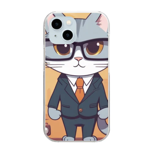 キャット・イン・スーツ Clear Smartphone Case