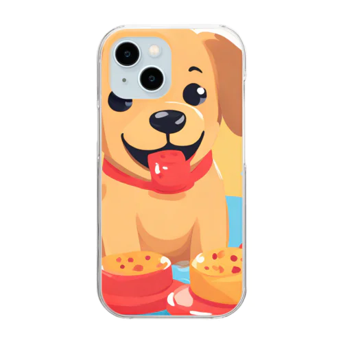 スイーツが大好きな子犬 Clear Smartphone Case