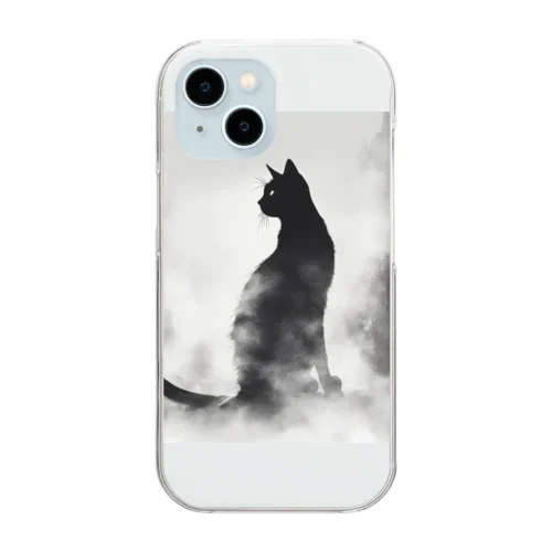 謎めいたモノクロねこ Clear Smartphone Case