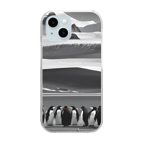 ペンギンの群れ Clear Smartphone Case