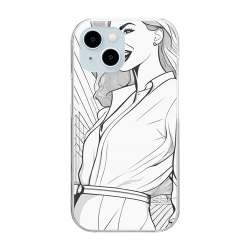 魅惑の塗り絵世界に浸る女性　２ Clear Smartphone Case