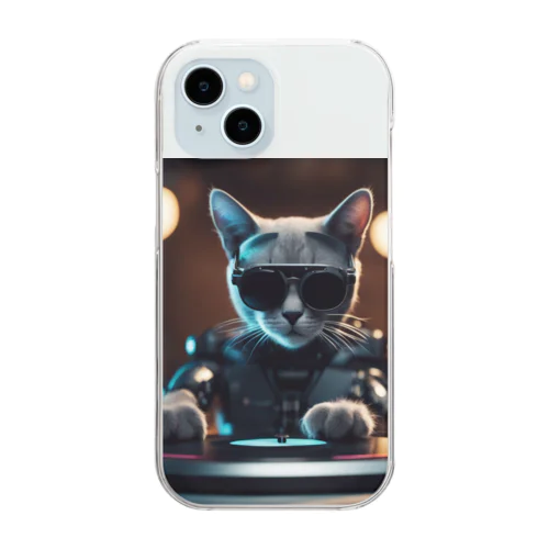 ミュージックプロデューサーロボキャット Clear Smartphone Case