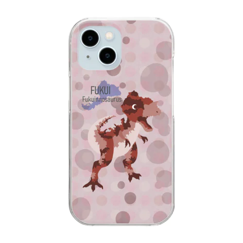 北陸四県ゆる恐竜シリーズ「Fukuinnosaurus」 Clear Smartphone Case