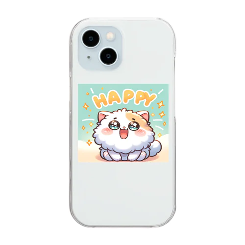 ハッピーネコさん Clear Smartphone Case