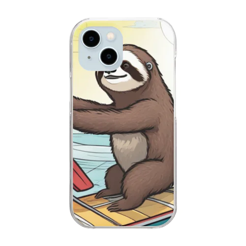 "A Sloth Trying Various Things"  Clear Smartphone Case