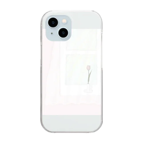 curtains and tulips Clear Smartphone Case