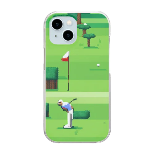 ゴルフをするゴリラ Clear Smartphone Case