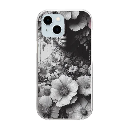 花と女性 Clear Smartphone Case