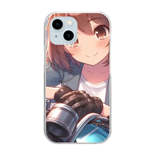 バイク女子　ばくおん系 Clear Smartphone Case