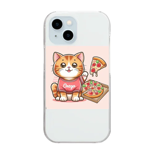 ピザでも食っとけや！ねこピザパーティーの開催です Clear Smartphone Case