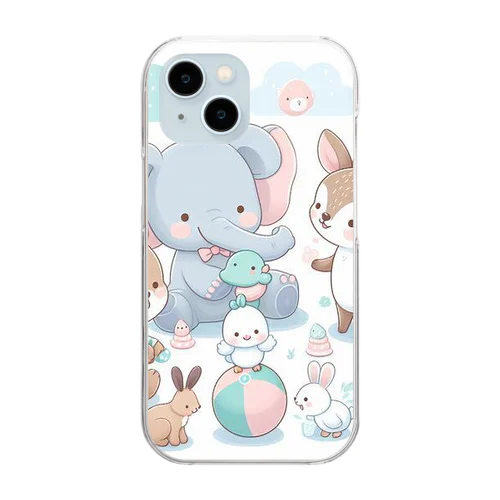 森の動物たち Clear Smartphone Case