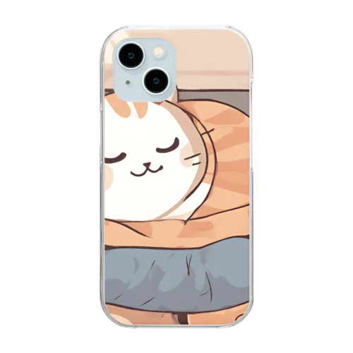 温まる猫 Clear Smartphone Case