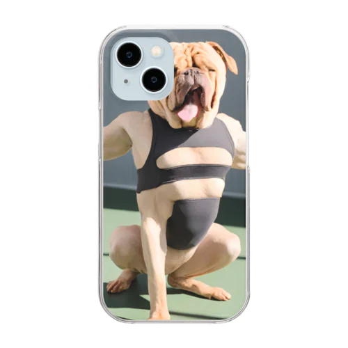 筋トレ犬 Clear Smartphone Case