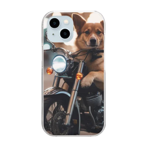 バイクに乗っているワンちゃん Clear Smartphone Case