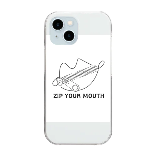 ZIP YOUR MOUTH Clear Smartphone Case