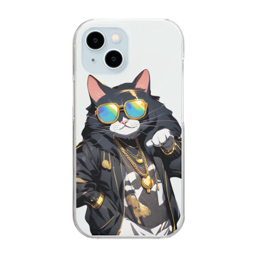 ヒップホップアニマルズ ネコ Clear Smartphone Case