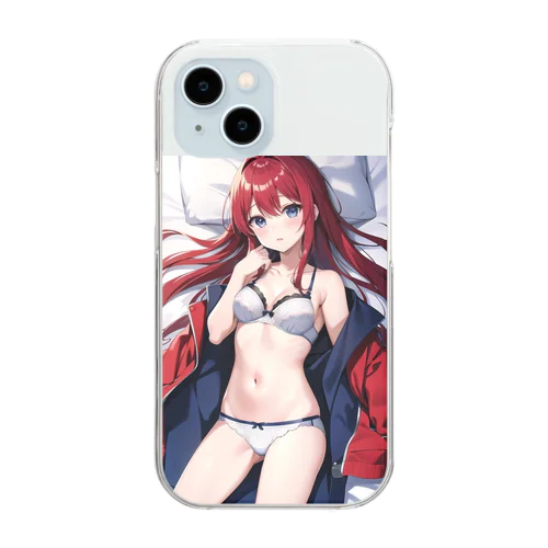 可憐な美少女の下着姿 Clear Smartphone Case