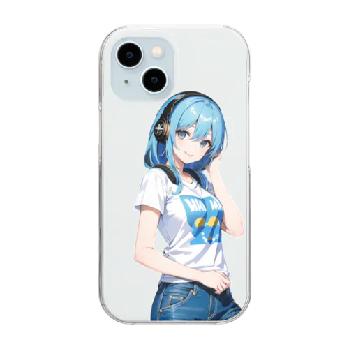 青髪美女　名前はミズキ Clear Smartphone Case