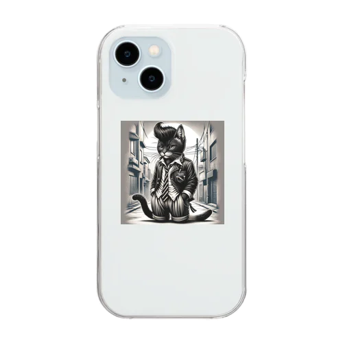 男らしいねこ Clear Smartphone Case