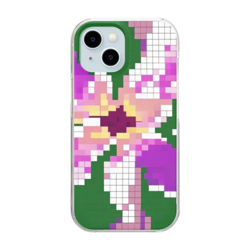 ドット絵のクレマチス Clear Smartphone Case