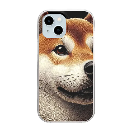 ドット柴犬　カラー Clear Smartphone Case