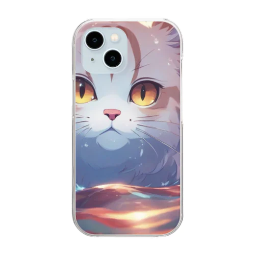 泳ぐ猫 Clear Smartphone Case