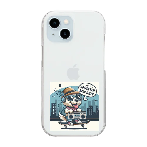 スケボーわんこ Clear Smartphone Case