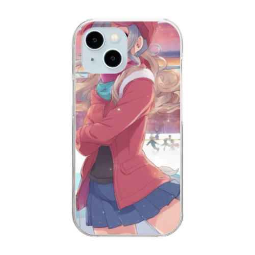 スケートをする女性 Clear Smartphone Case