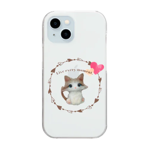 おすましパピ猫/ラグドール Clear Smartphone Case