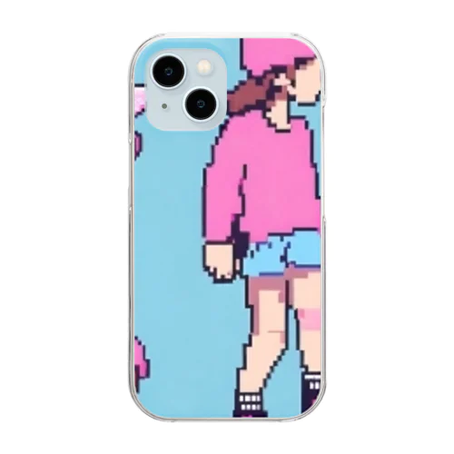 スケボー女子 Clear Smartphone Case