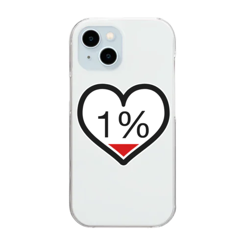 のこり残量1％ Clear Smartphone Case