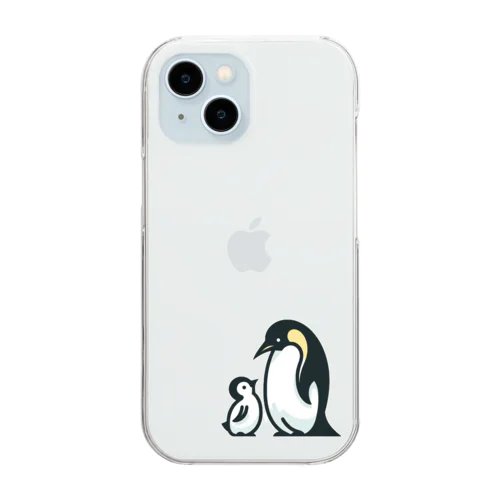 ペンギンのおやこ Clear Smartphone Case