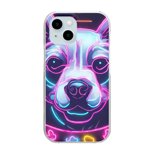 neon dog Clear Smartphone Case