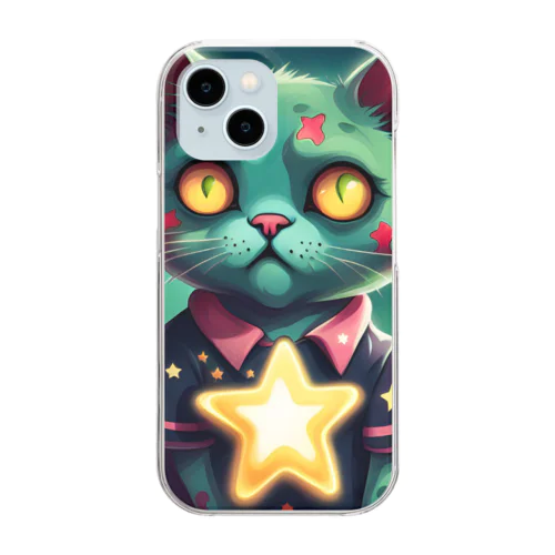 キャット・スターデッド Clear Smartphone Case