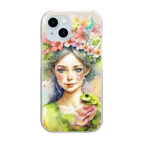 虹色宝蛙0855-縦長A4サイズ Clear Smartphone Case