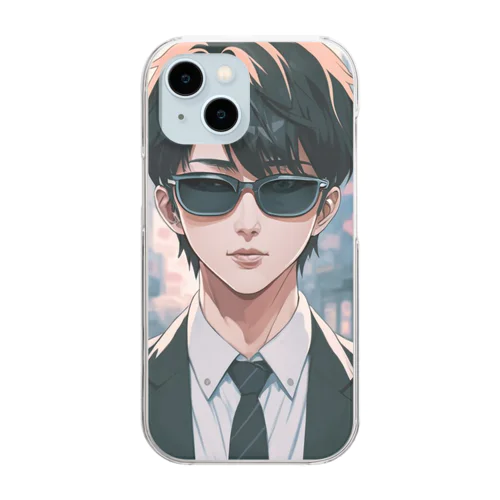 サングラス＠サラリーマン Clear Smartphone Case