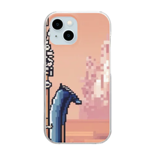 ドット絵サクソネット Clear Smartphone Case