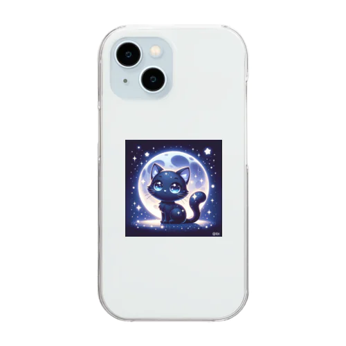 月夜と黒猫 Clear Smartphone Case