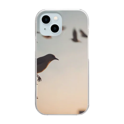 夕方の鳥 Clear Smartphone Case