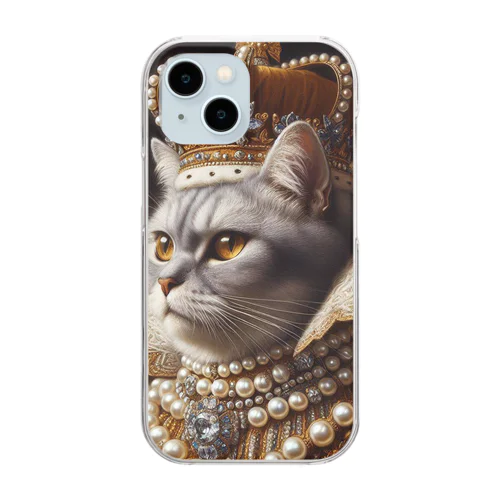 真珠ねこ　ジョージ3世 Clear Smartphone Case