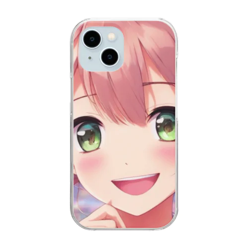 リボン付きヘッドバンドな女の子 Clear Smartphone Case