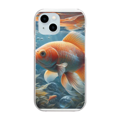 金運招福金魚様 Clear Smartphone Case