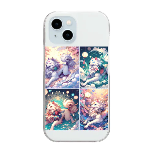 四匹の狛犬 Clear Smartphone Case